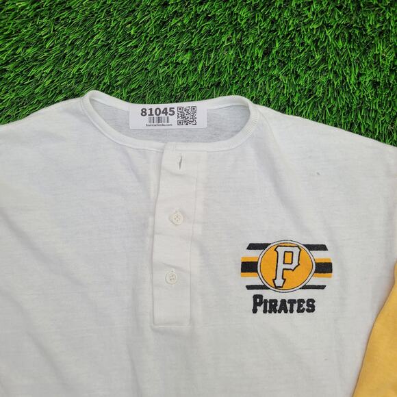 Vintage 80s Pittsburgh Pirates Shirt Womens S/M 18x23 White - Picture 12 of 16